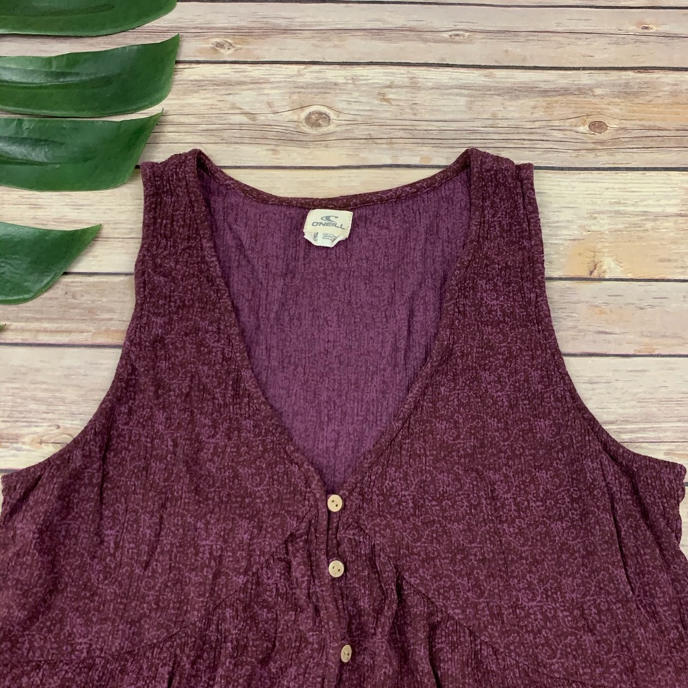 O'Neill women's purple floral sleeveless boho top - Picture 2 of 8